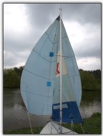 Photo 98, The spinnaker hoisted and ready